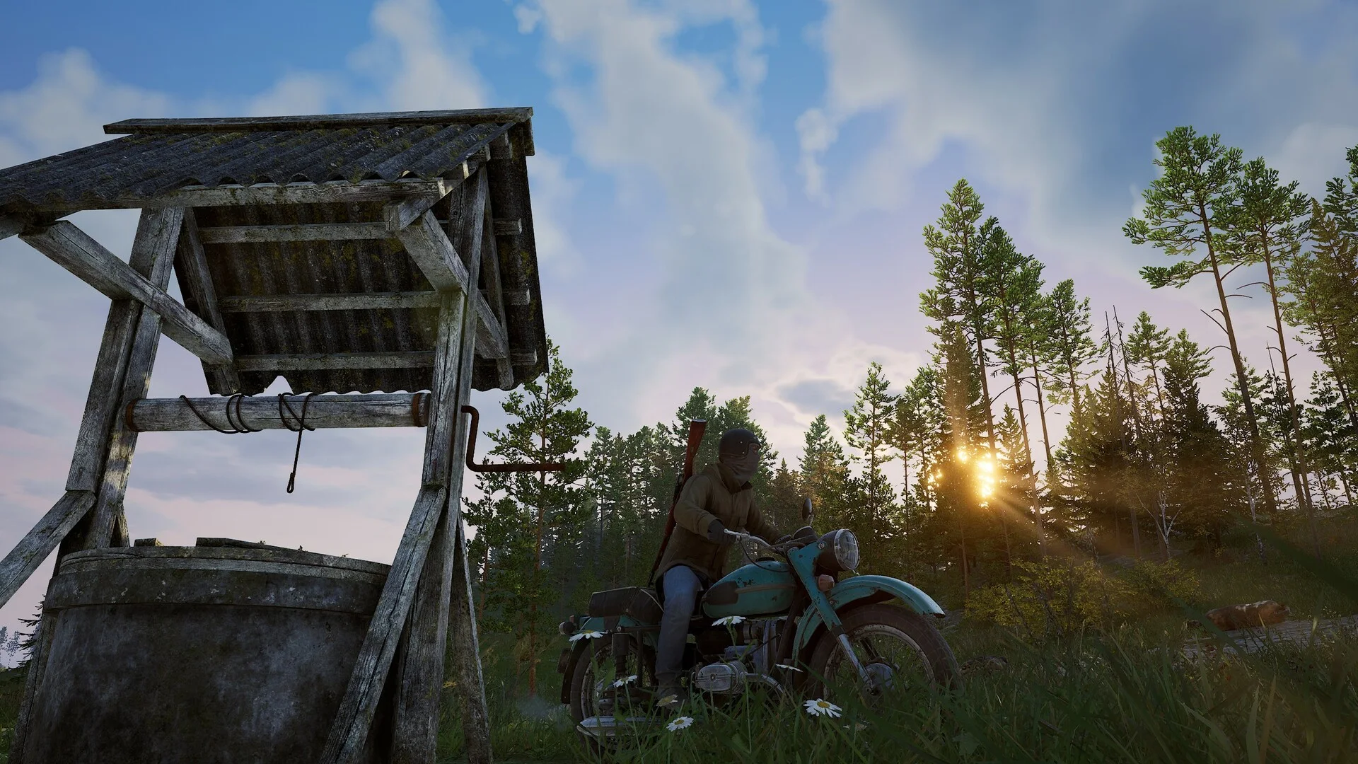 Deadside screenshot of a rider at a forest well on Windows PC